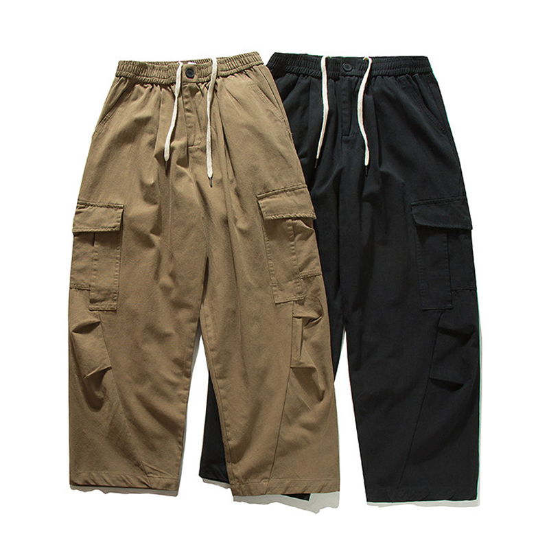 Cargo Pant Wide - الرجال الشارع الشهير موضة خمر فضفاضة