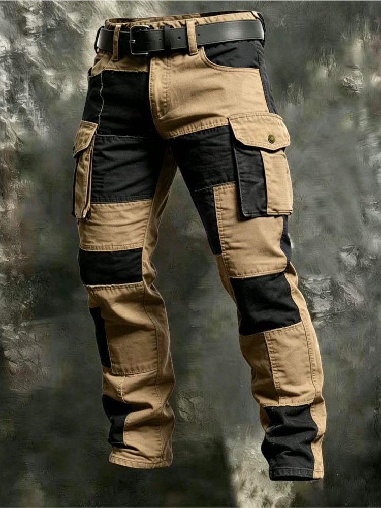 Cargo Pant Wide - بنطلون كارجو رجالي قطني كاكي، سروال