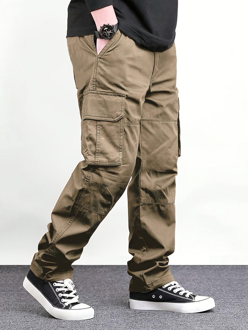 Cargo Pant Wide - بنطلون كارجو رجالي أسود متعدد الجيوب،