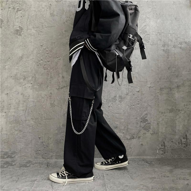 Cargo Pant Wide - بنطلون كارجو على الطراز الكوري، واسع