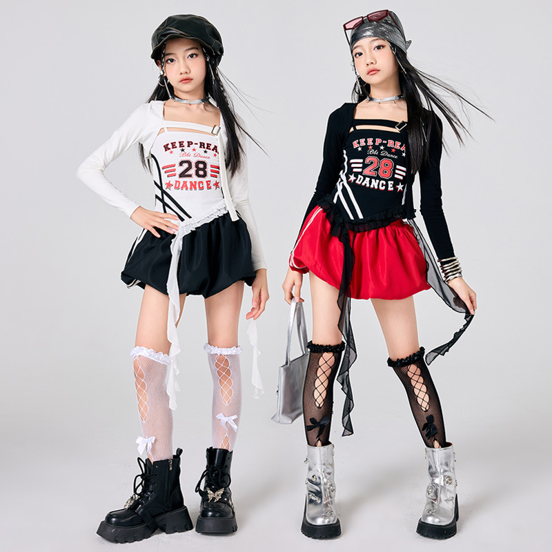 Street Fashion Outfit Girl - جديد الفتيات K-Pop الجاز المرحلة وتتسابق