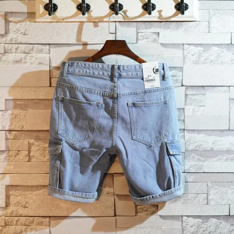 Cargo Pant Wide - فضفاض مستقيم جينس قصير السراويل للرجال