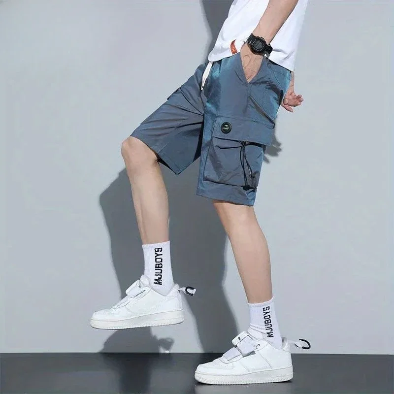 Cargo Pant Wide - الرجال السراويل البضائع الفضفاضة مرونة الخصر