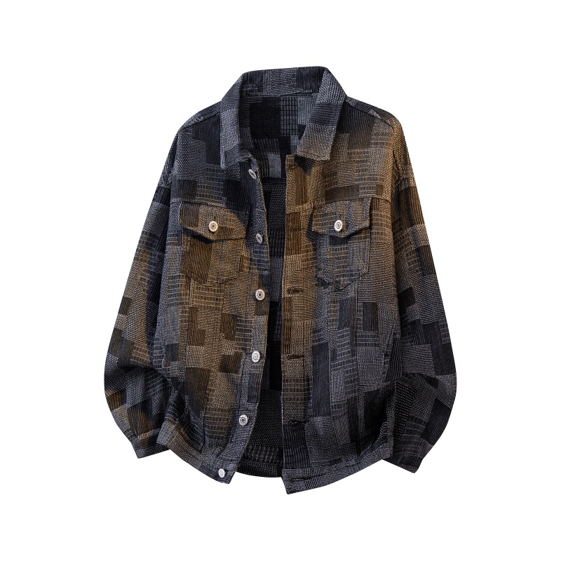 Street Fashion Jacket Men - سترة رجالية ربيعية مغسولة من قماش