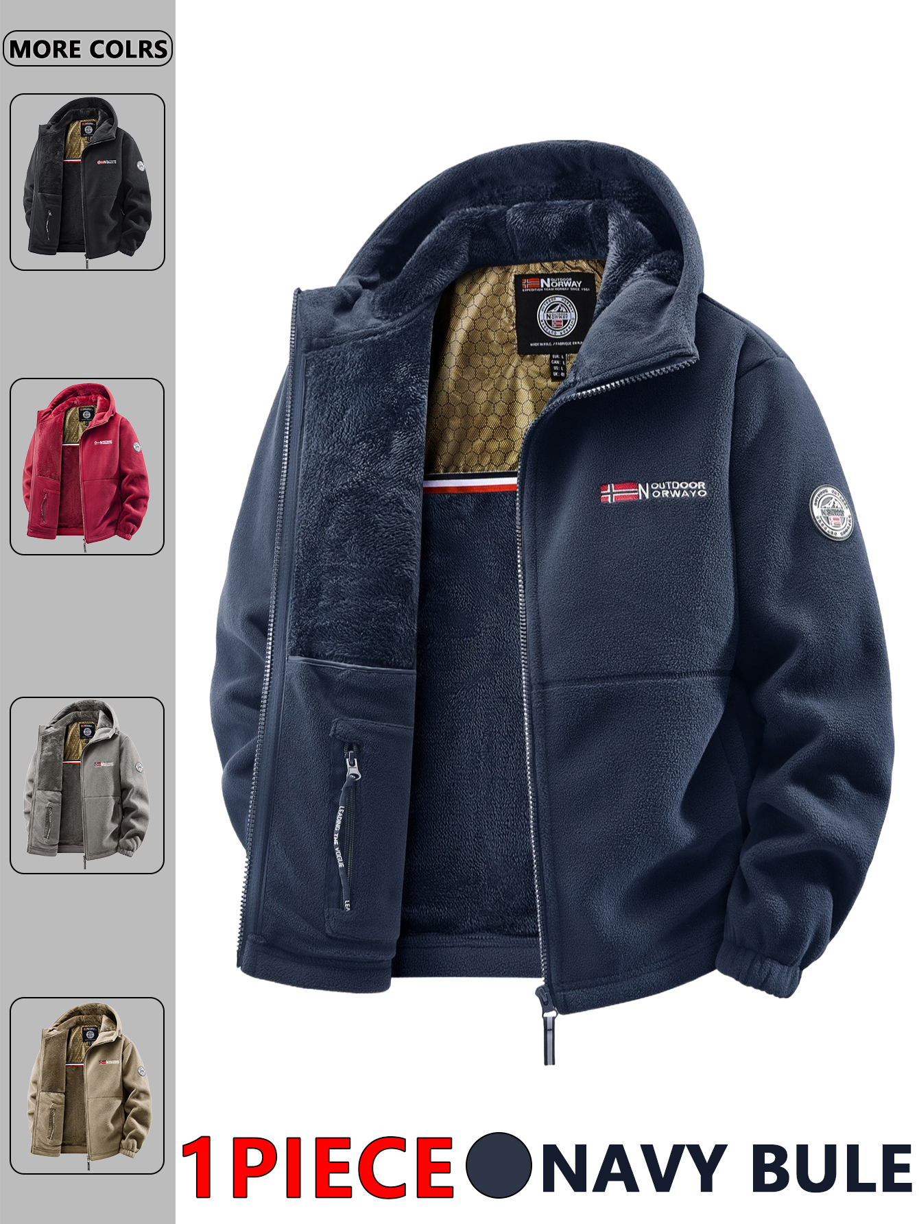 Street Fashion Jacket Men - سترة بغطاء للرأس للخريف والشتاء للرجال،
