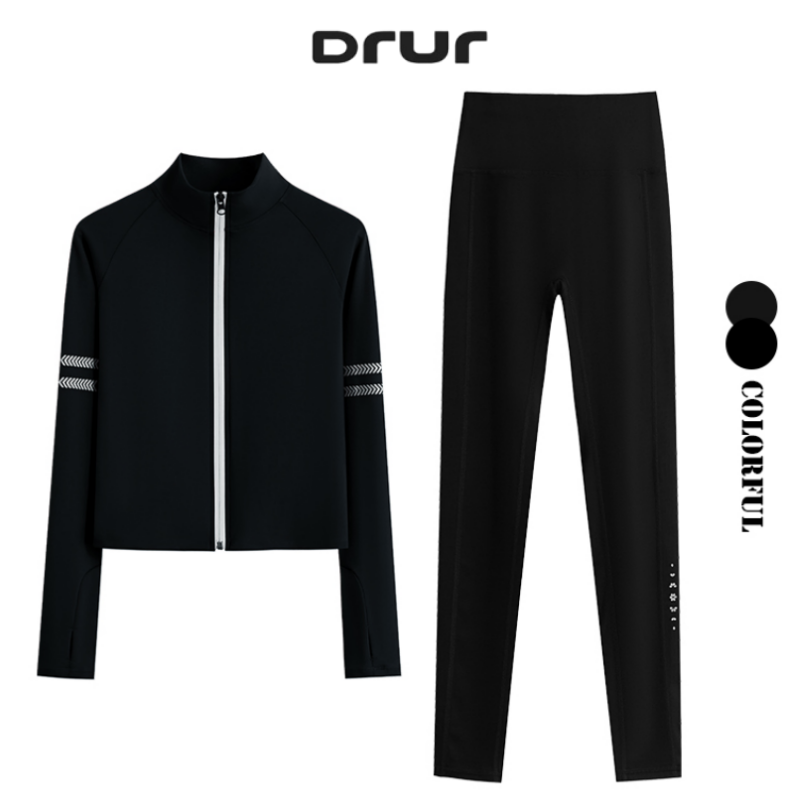 Running Pant Jogger - DRUR قطعتين تجريب مجموعة المرأة Bodycon