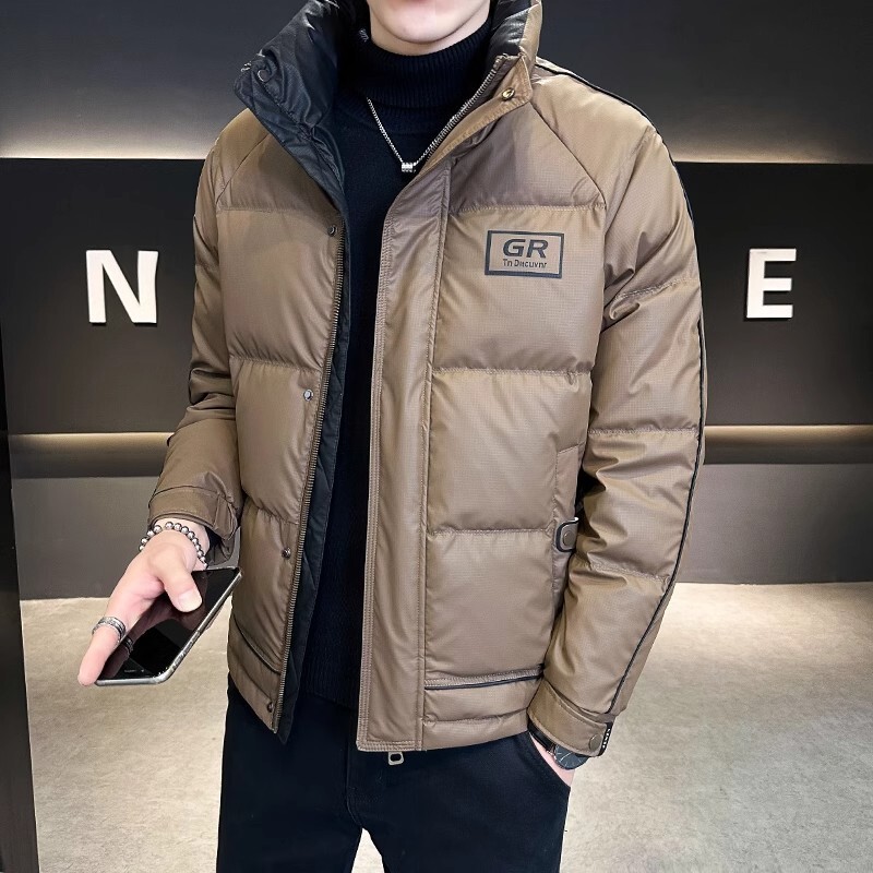 Street Fashion Jacket Men - جاكيت رجالي من البط الأبيض ،