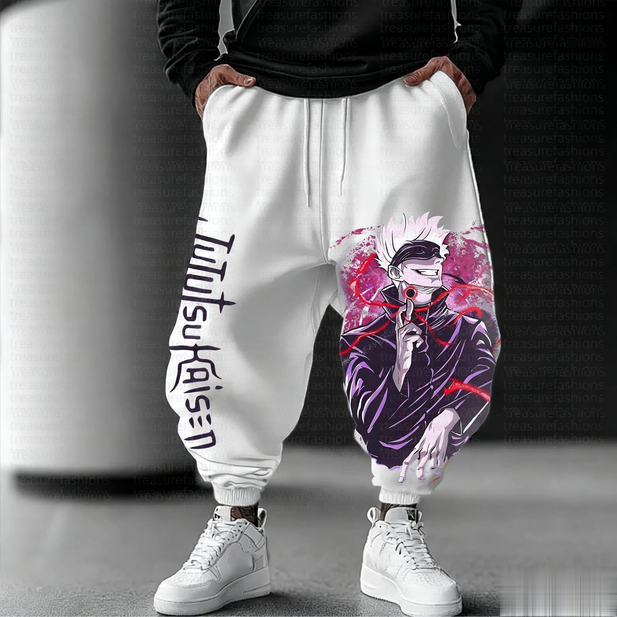 Jujutsu Kaisen الرجال سراويل ل - مراجعة Street Fashion Japan وسعره