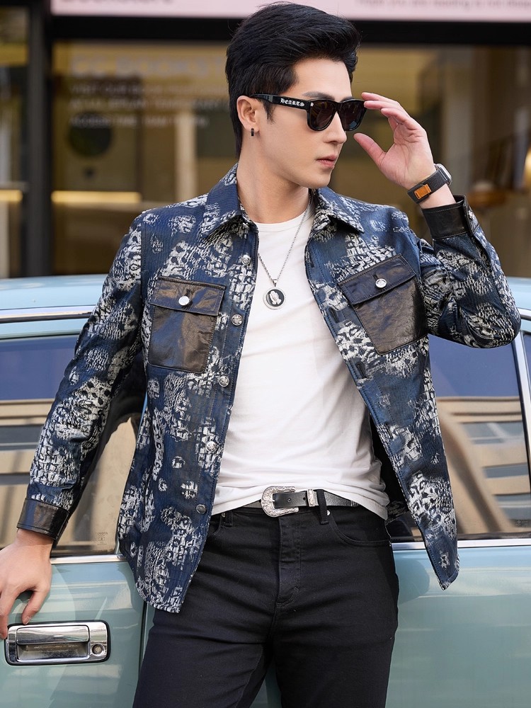 فاخر جديد الموضة الأزهار المطب - مراجعة Street Fashion Jacket Men وسعره