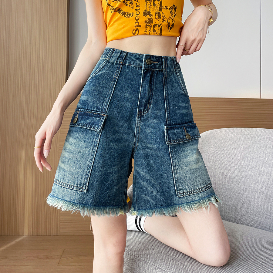 شورتات نسائية جينز بخصر عالٍ و - مراجعة Cargo Pant Wide وسعره