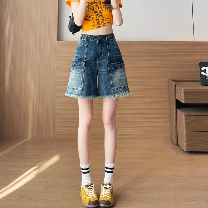 شورتات نسائية جينز بخصر عالٍ و - مراجعة Cargo Pant Wide وسعره