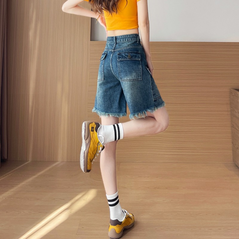شورتات نسائية جينز بخصر عالٍ و - مراجعة Cargo Pant Wide وسعره