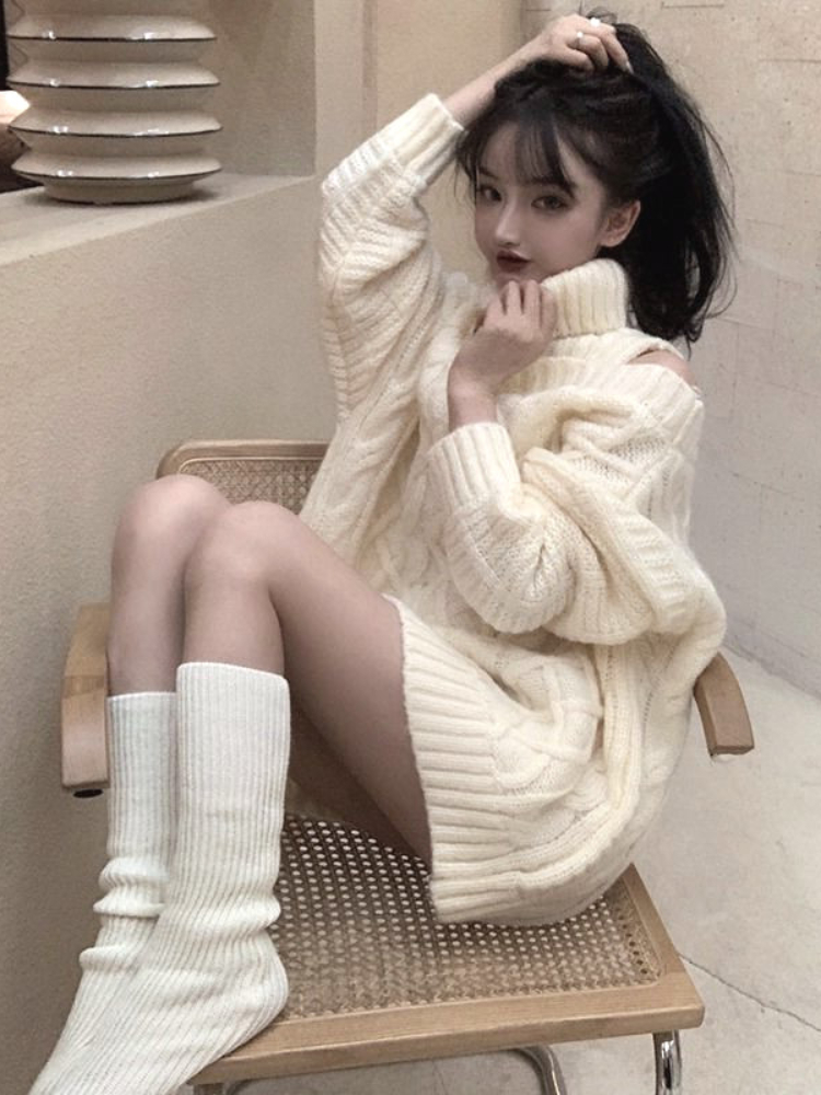سترات نسائية بياقة مدورة محبوك - مراجعة Korean Street Fashion Female وسعره