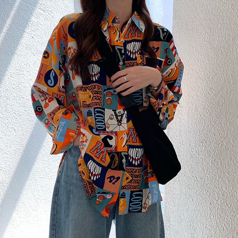 قمصان نسائية مطبوعة ، ملابس ال - مراجعة Korean Street Fashion Female وسعره