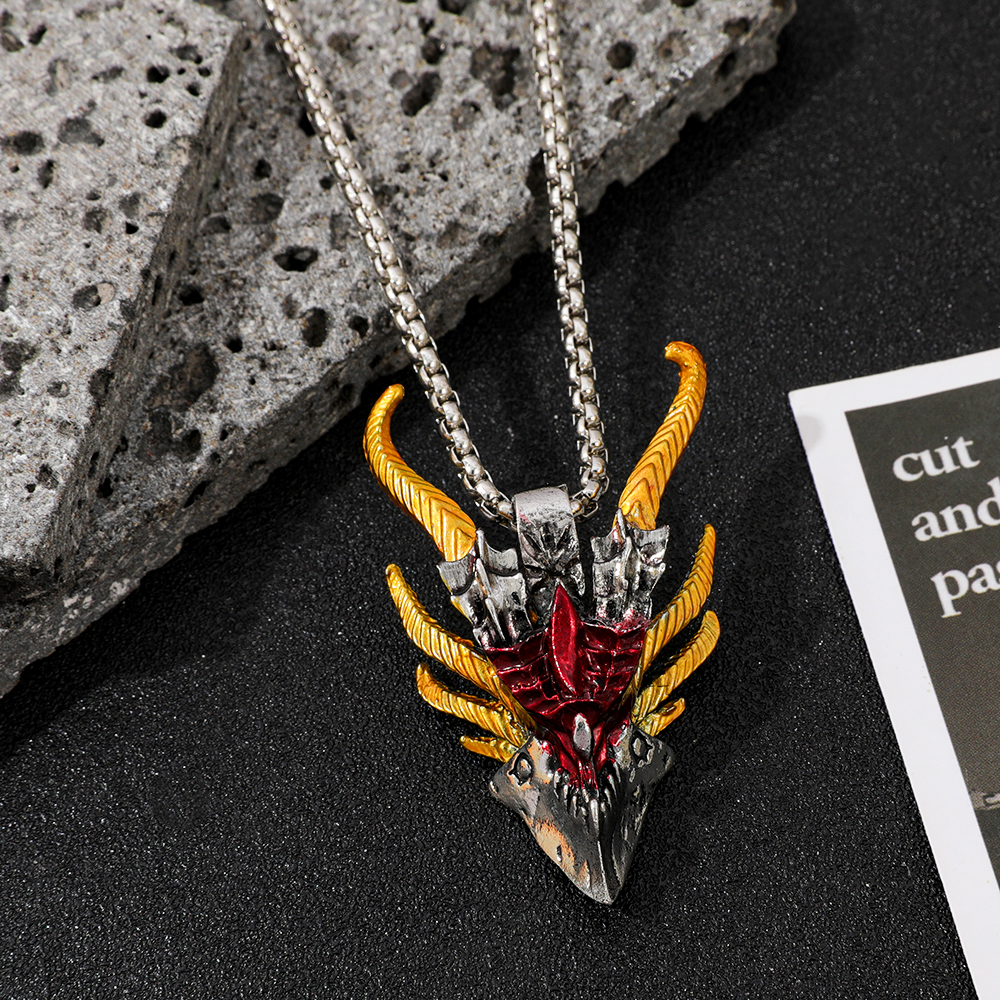 قلادة رأس التنين الشرير بتصميم - مراجعة Street Fashion Jewelry وسعره