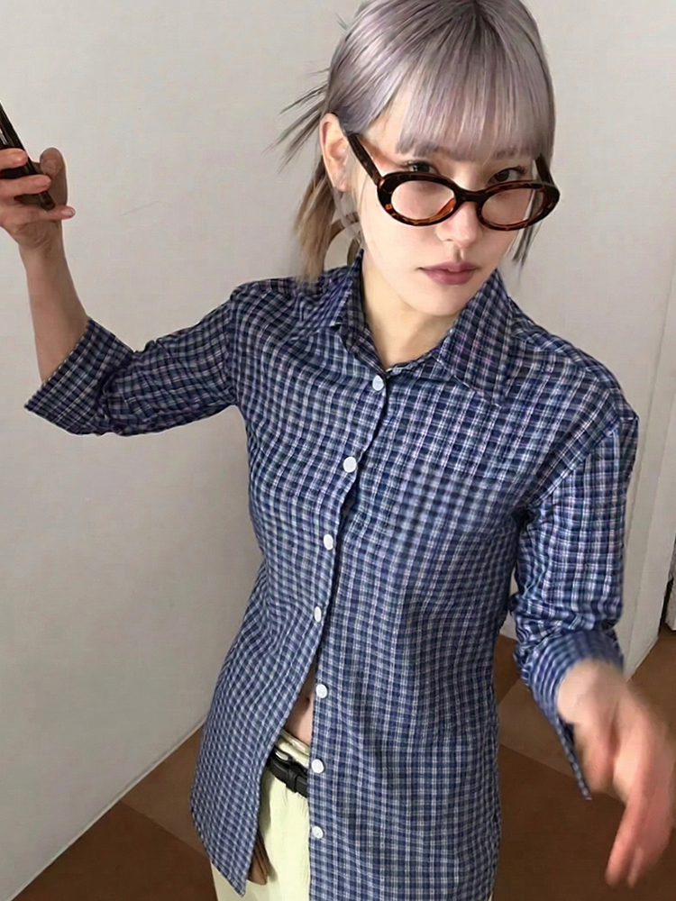 Genayooa Y2k قميص منقوش المرأة - مراجعة Street Fashion Japan وسعره