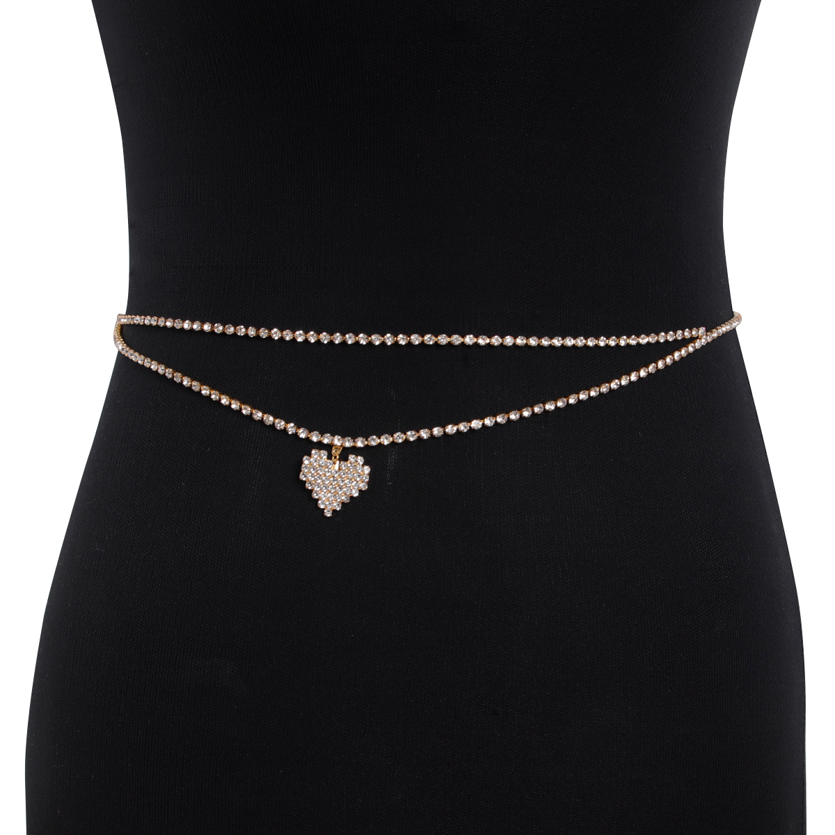 سلسلة خصر من حجر الراين مزدوجة - مراجعة Street Fashion Jewelry وسعره