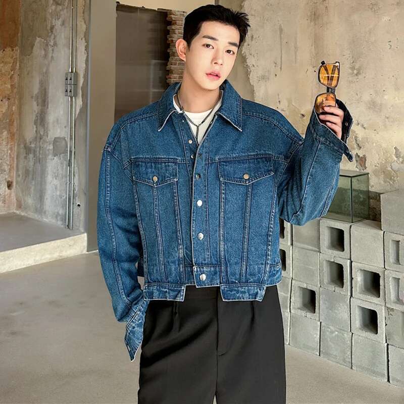 LUZHEN شخصية الدنيم سترة قصيرة - مراجعة Street Fashion Jacket Men وسعره