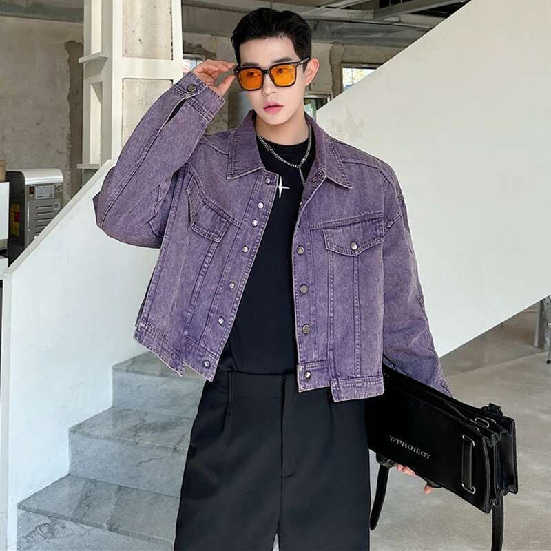 LUZHEN شخصية الدنيم سترة قصيرة - مراجعة Street Fashion Jacket Men وسعره