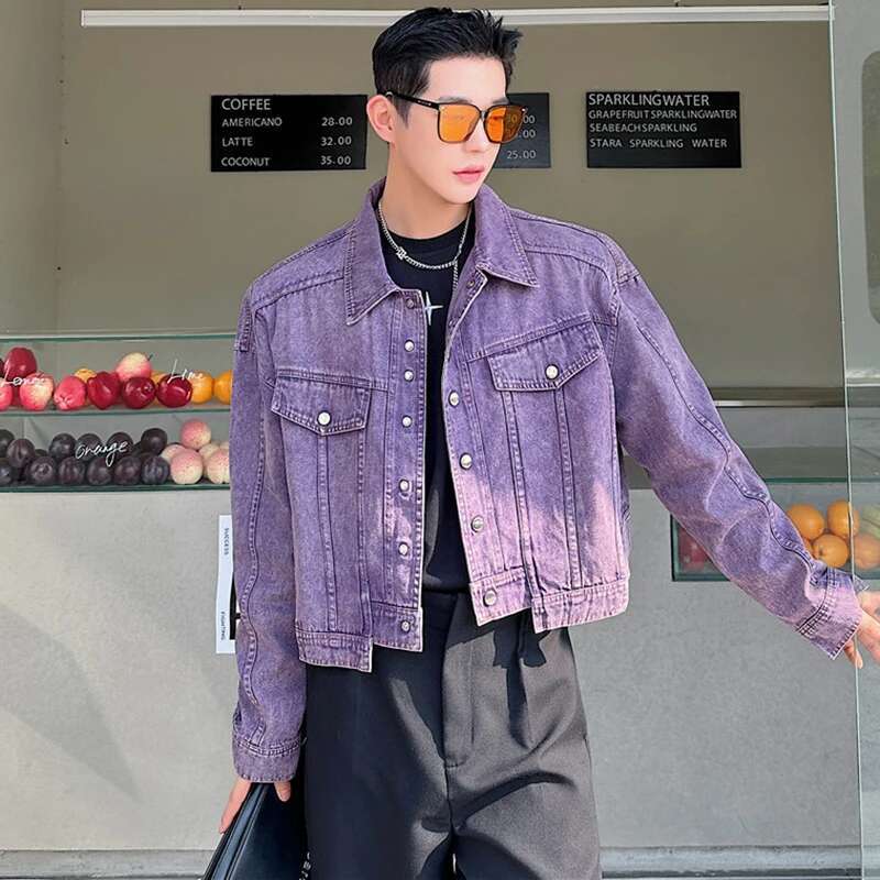 LUZHEN شخصية الدنيم سترة قصيرة - مراجعة Street Fashion Jacket Men وسعره