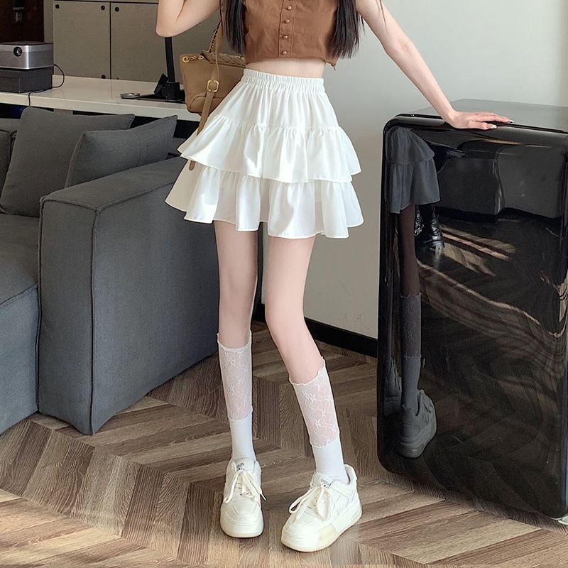 تنورة نسائية صيفية عصرية بيضاء - مراجعة Korean Street Fashion Female وسعره