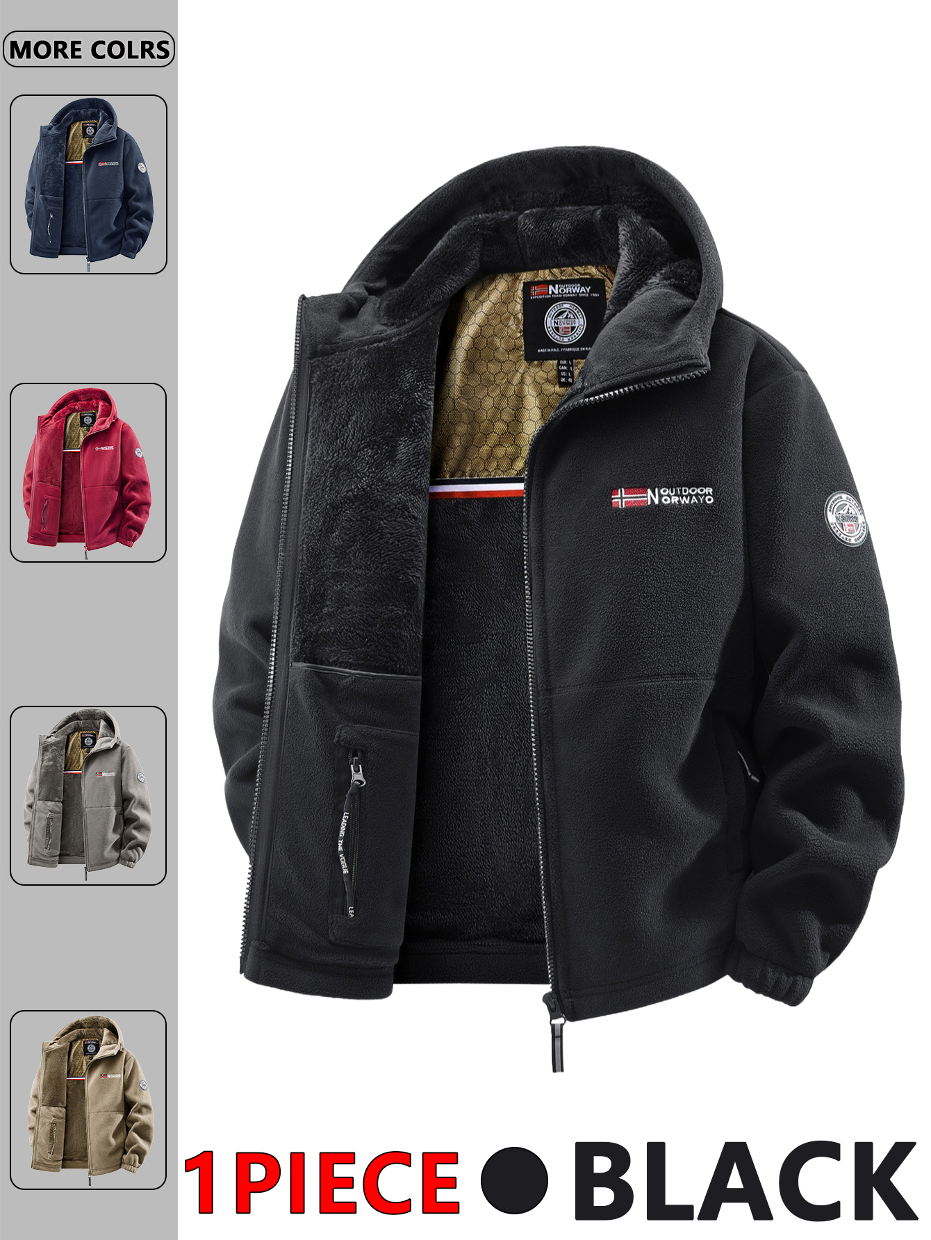 سترة بغطاء للرأس للخريف والشتا - مراجعة Street Fashion Jacket Men وسعره