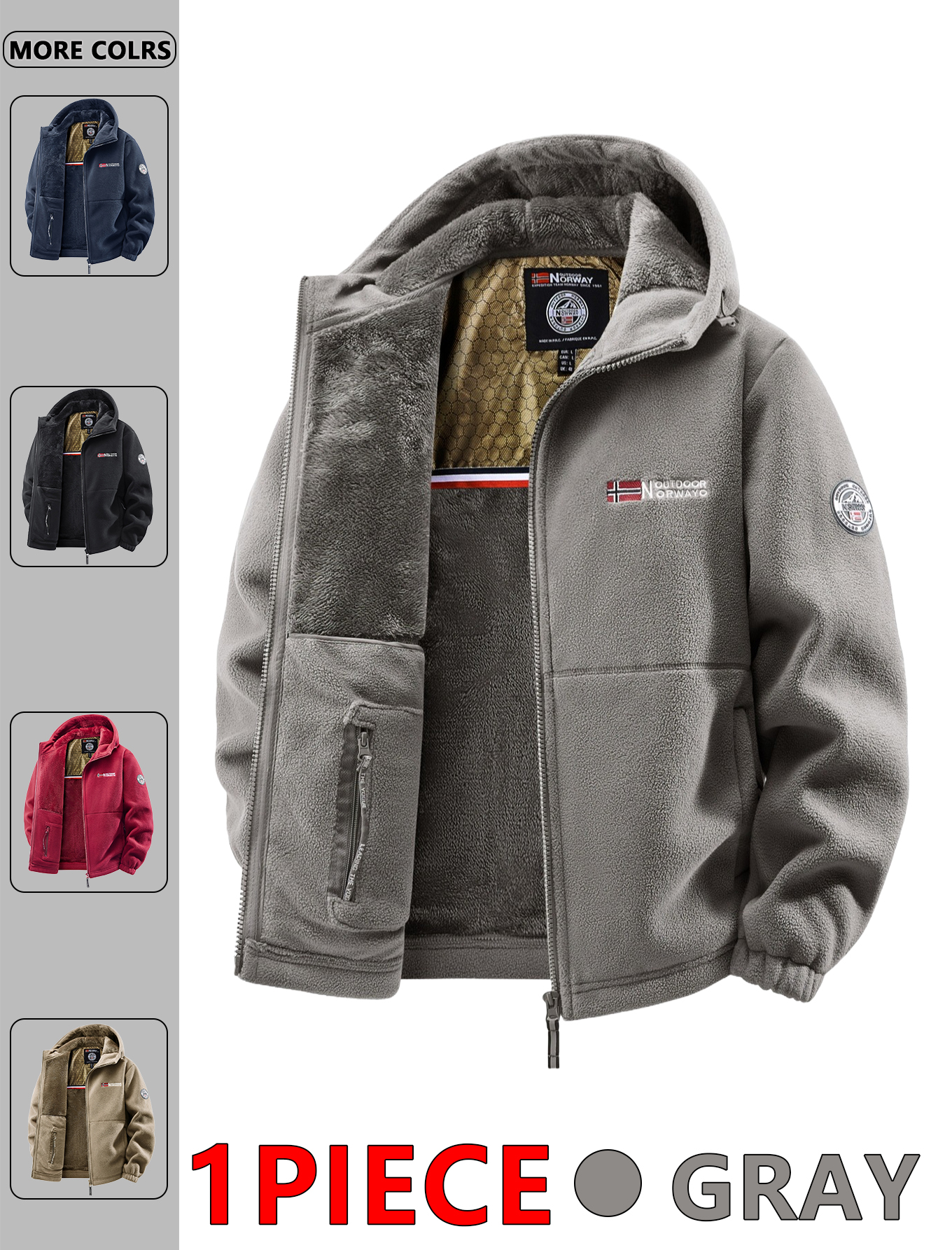 سترة بغطاء للرأس للخريف والشتا - مراجعة Street Fashion Jacket Men وسعره