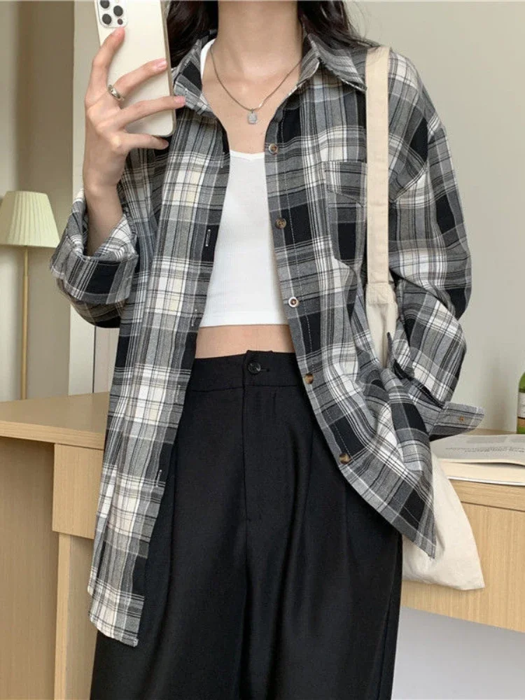 بلوزة خريف غير رسمية بأكمام طو - مراجعة Korean Street Fashion Female وسعره