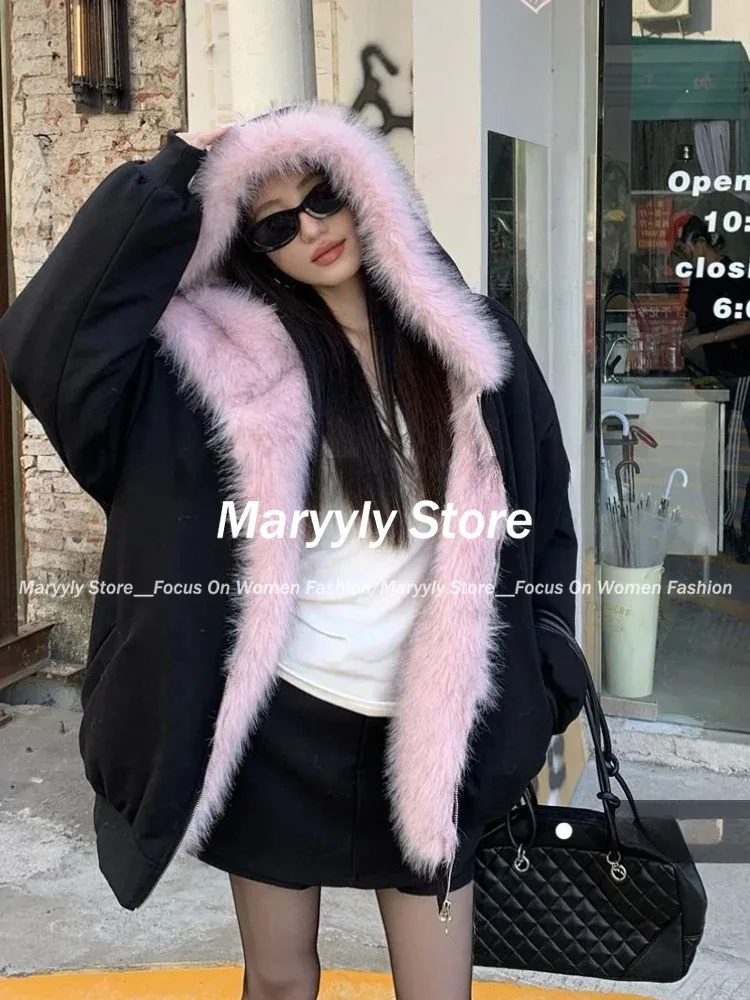 الأمريكية خمر المرأة الفراء ال - مراجعة Korean Street Fashion Female وسعره