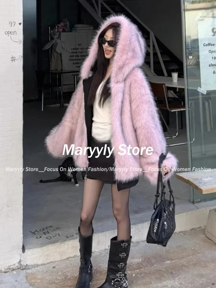 الأمريكية خمر المرأة الفراء ال - مراجعة Korean Street Fashion Female وسعره