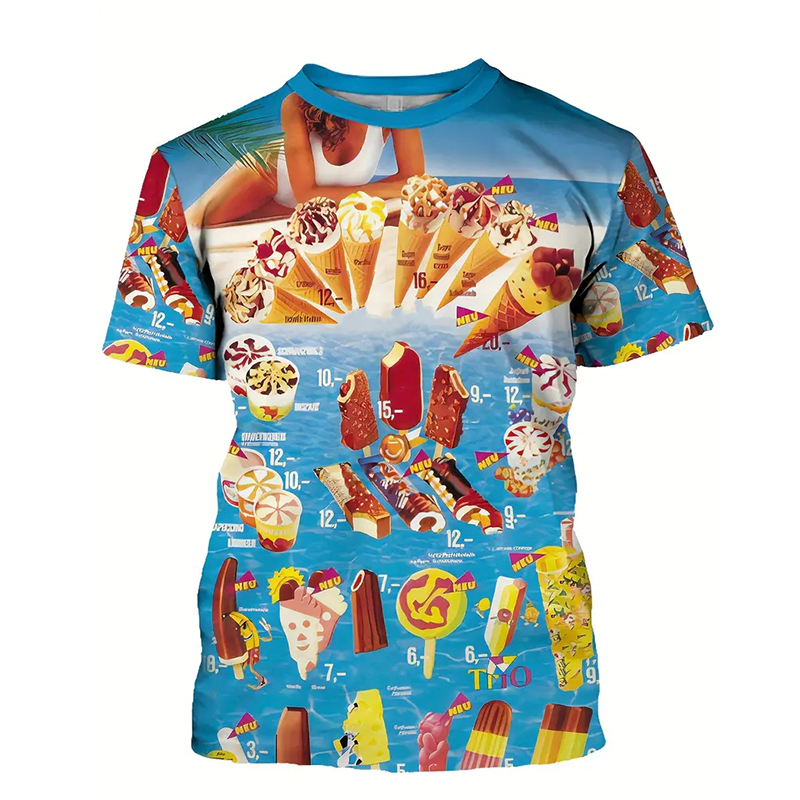 Ice Cream Color Fashion T-shir - مراجعة Street Fashion Trend 2025 وسعره